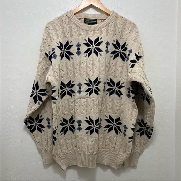 Vintage 90s Men’s Croft & Borrow Crewneck Knitted Sweater - Picture 1 of 5